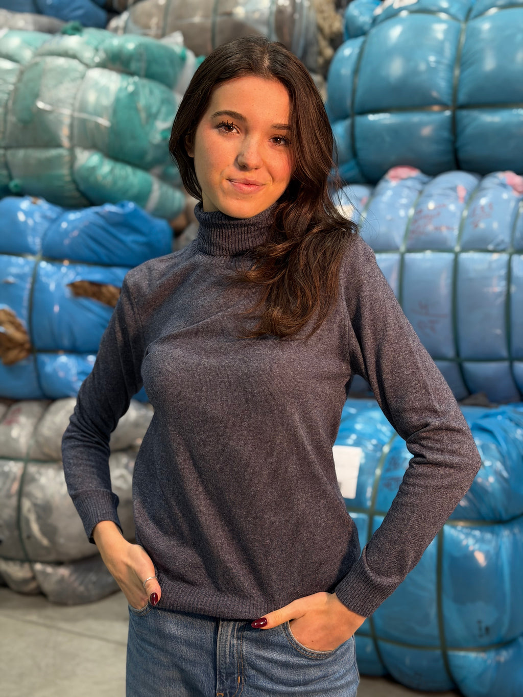 Collo Alto Cashmere Seta Donna