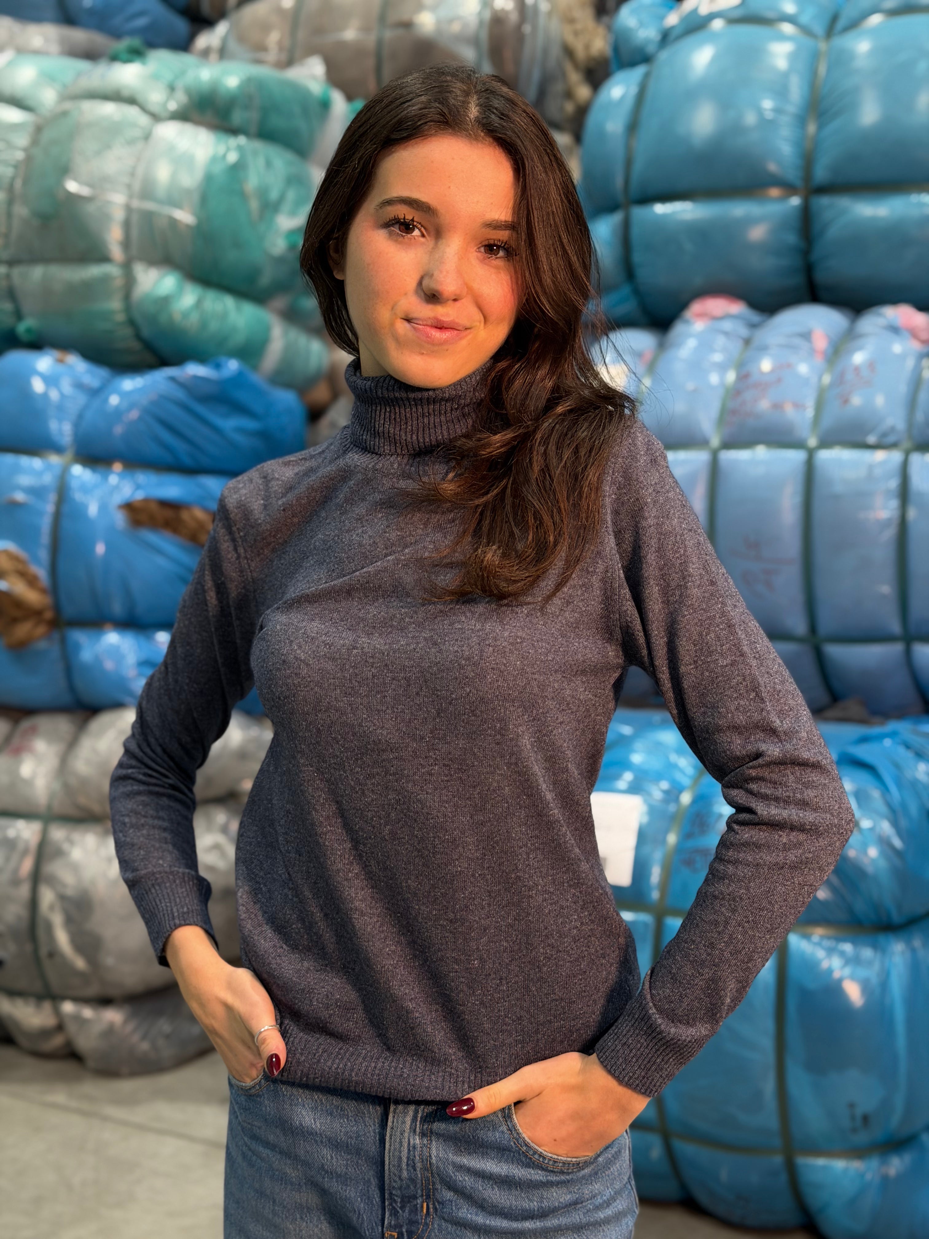 Collo Alto Cashmere Seta Donna