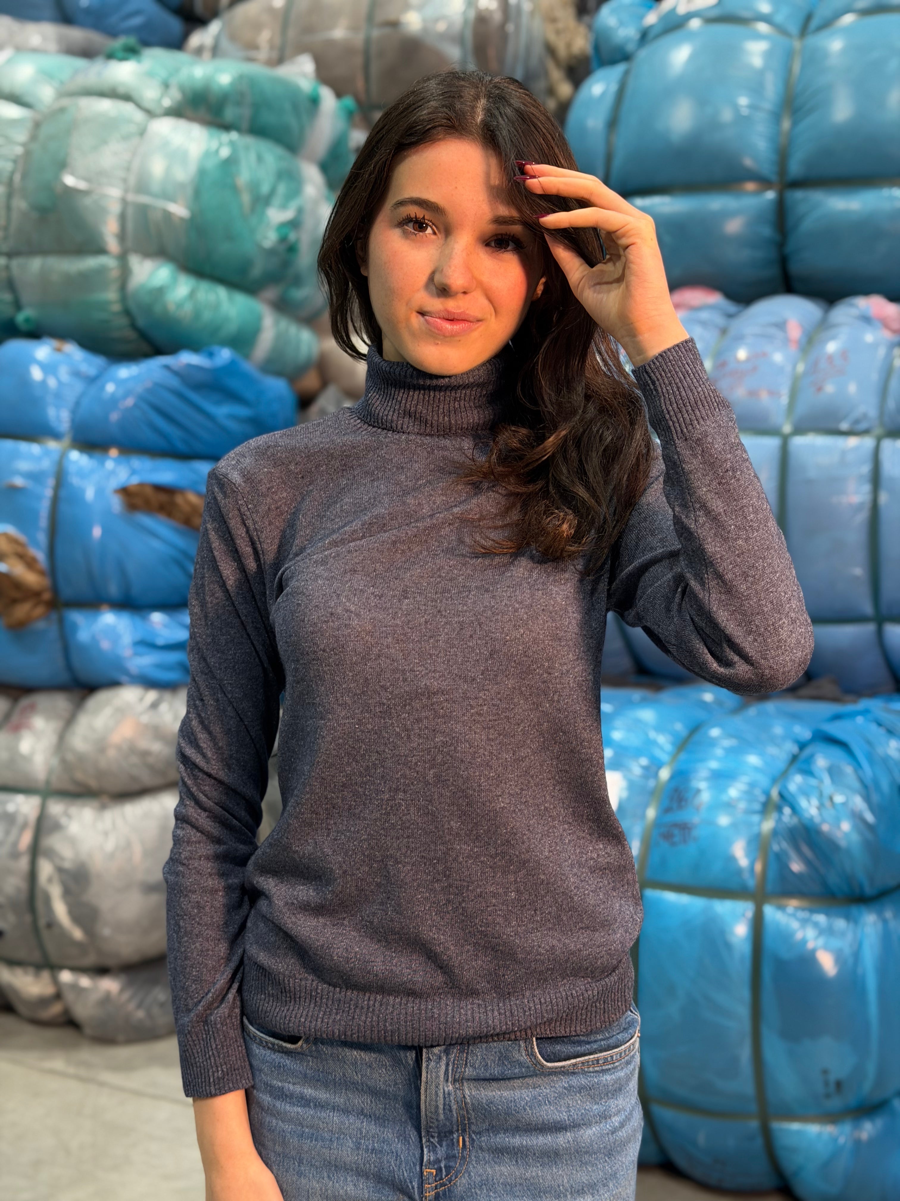 Collo Alto Cashmere Seta Donna