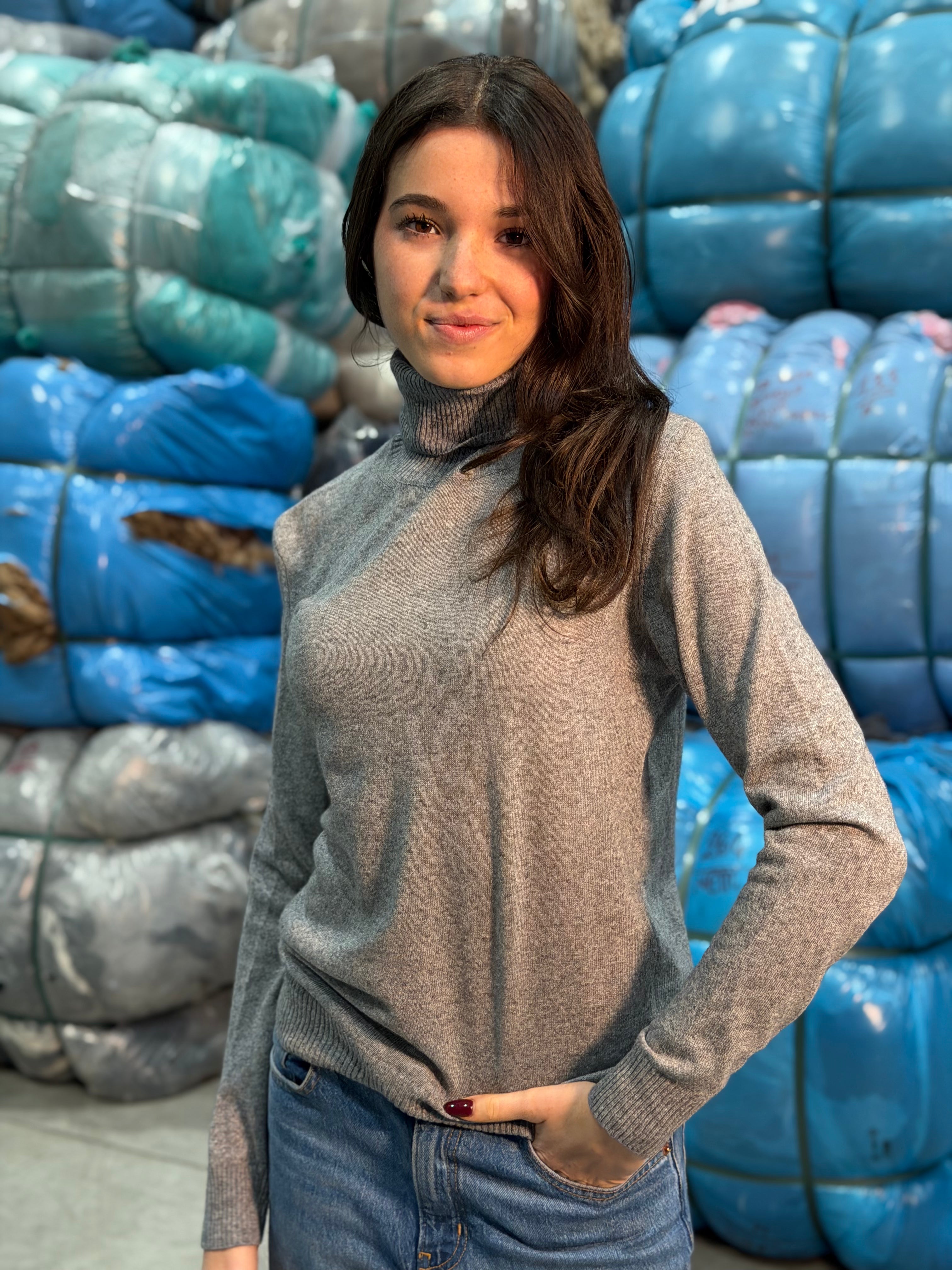 Collo Alto Cashmere Seta Donna