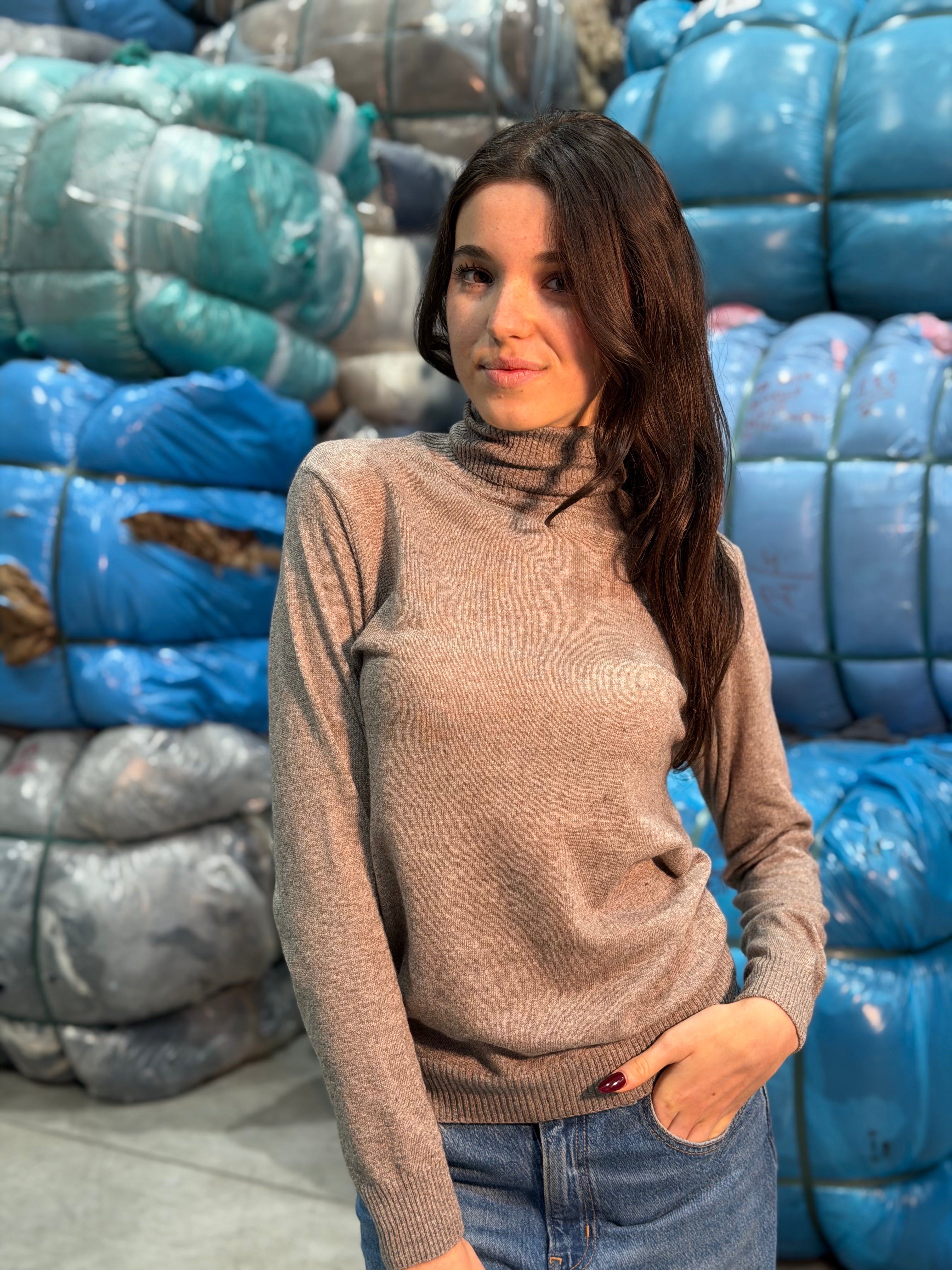 Collo Alto Cashmere Seta Donna