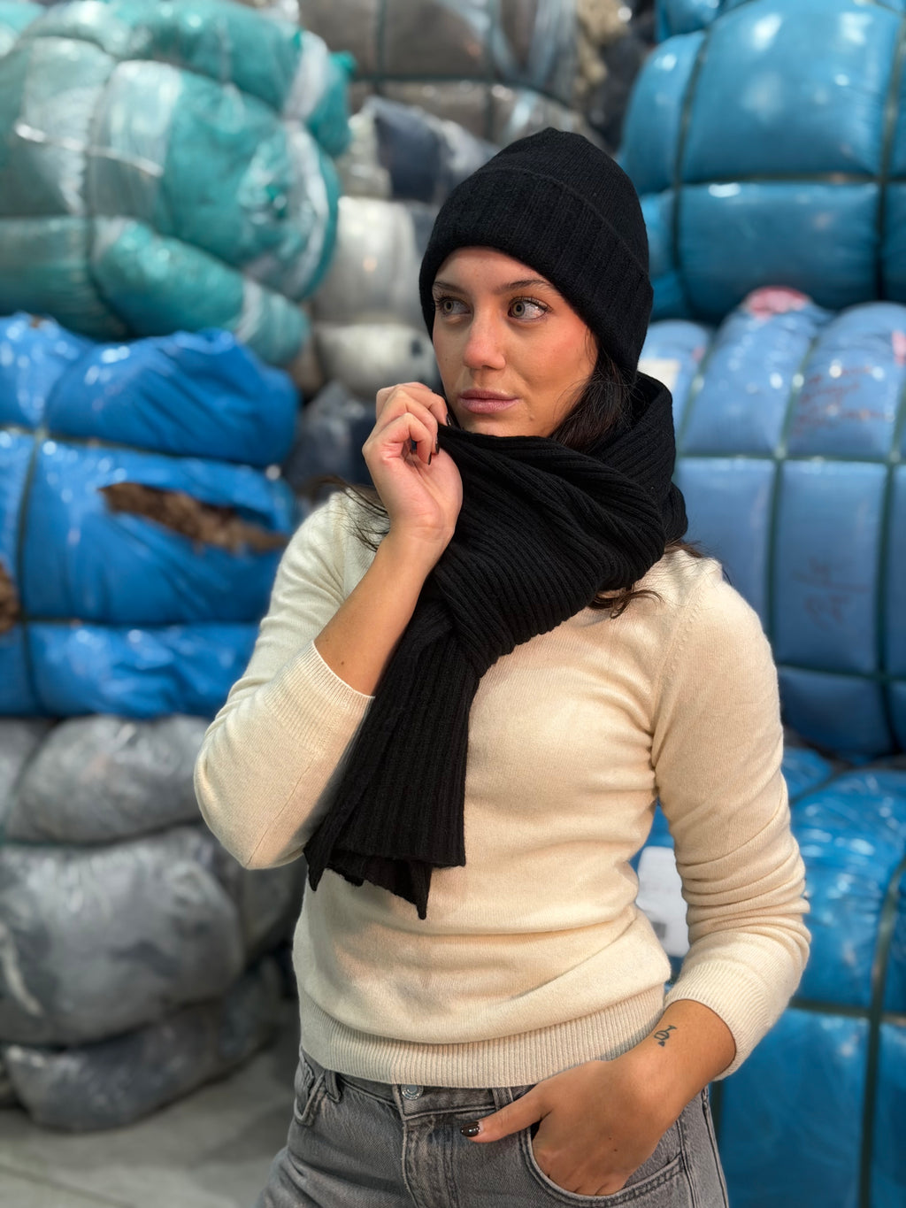 Sciarpa a coste Donna