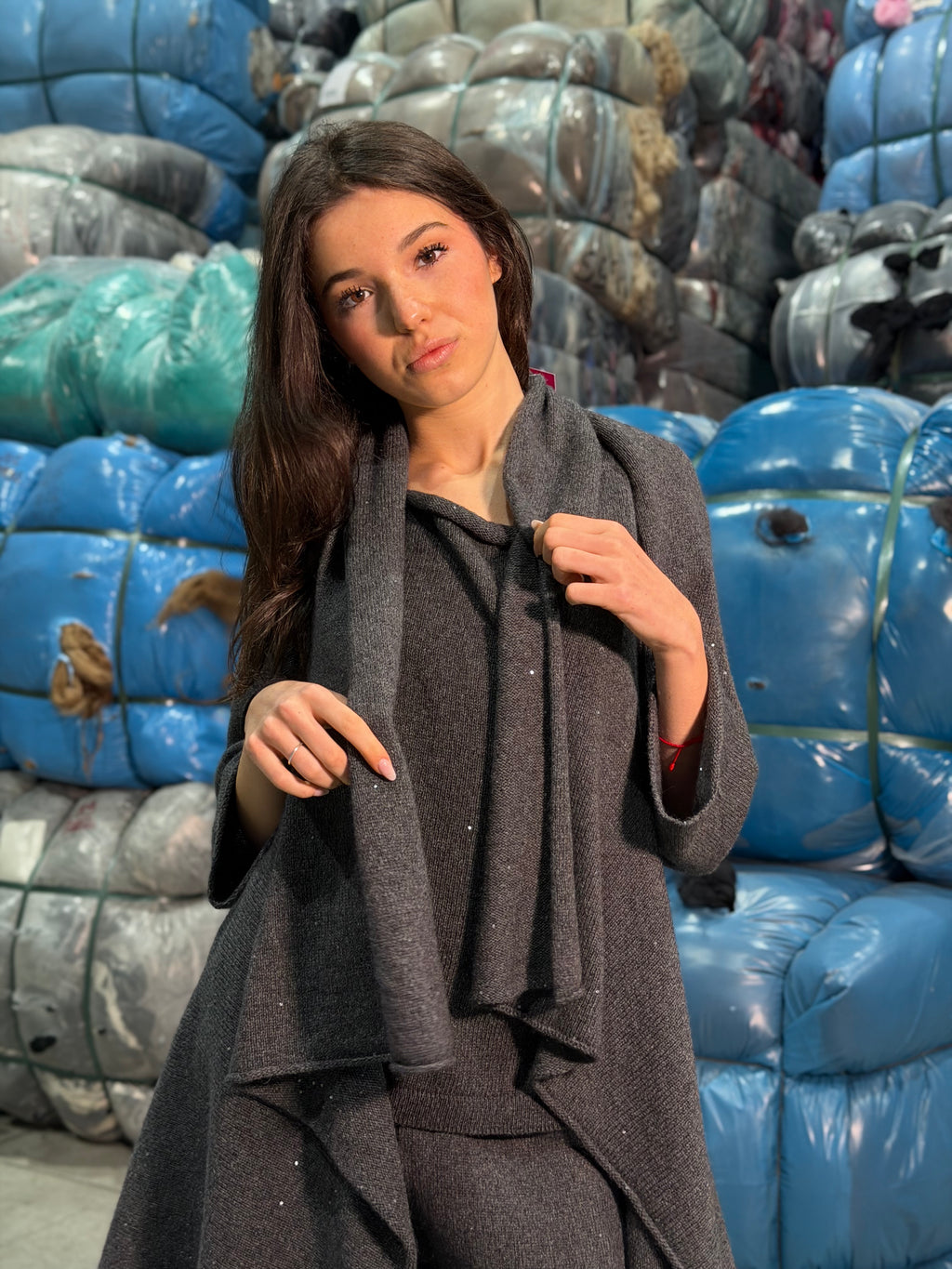 Twin set con paillettes Donna