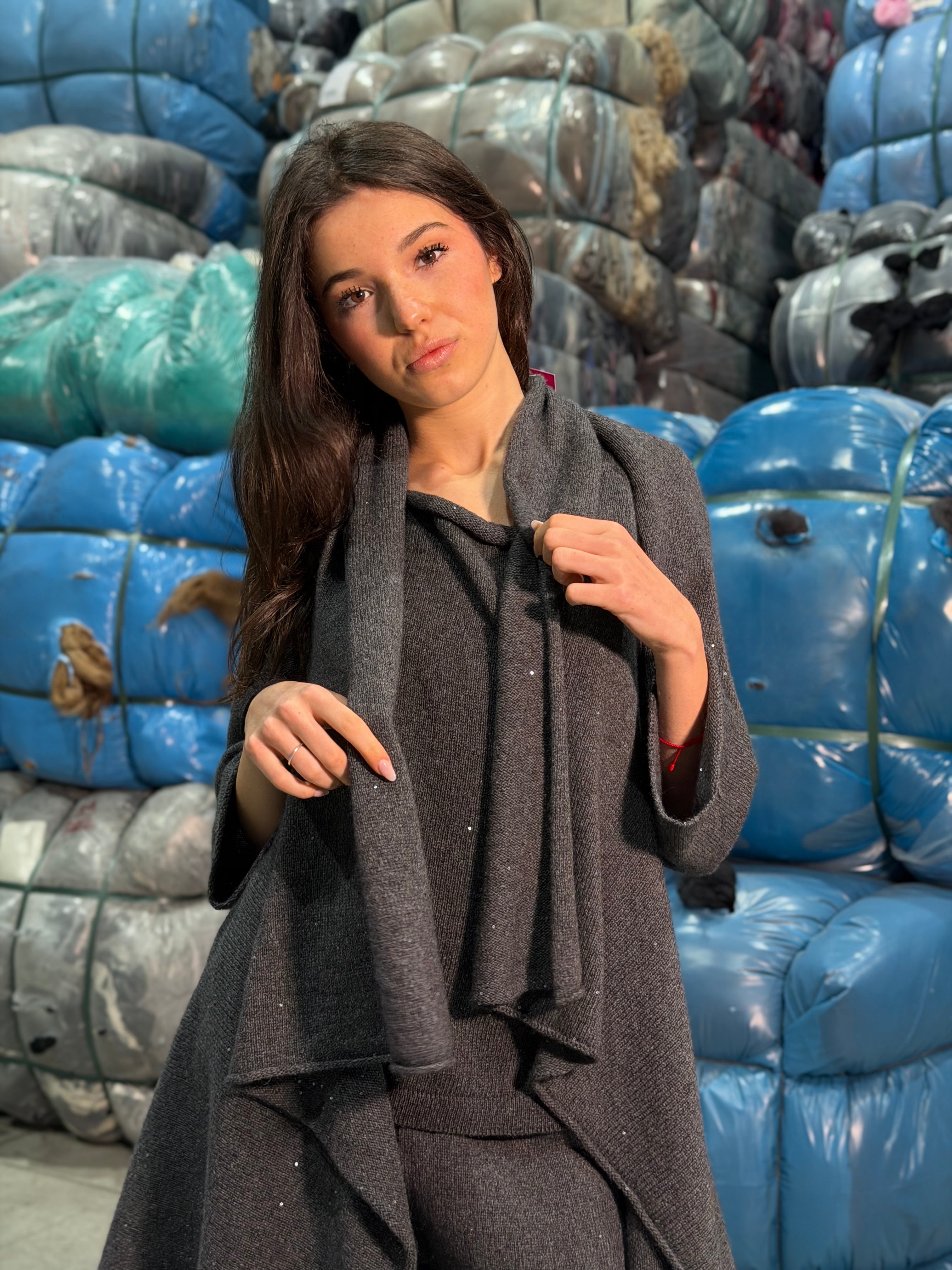 Twin set con paillettes Donna