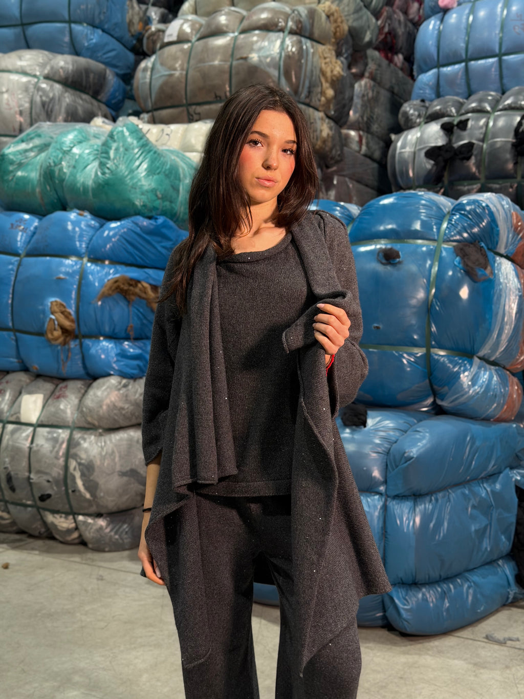 Twin set con paillettes Donna