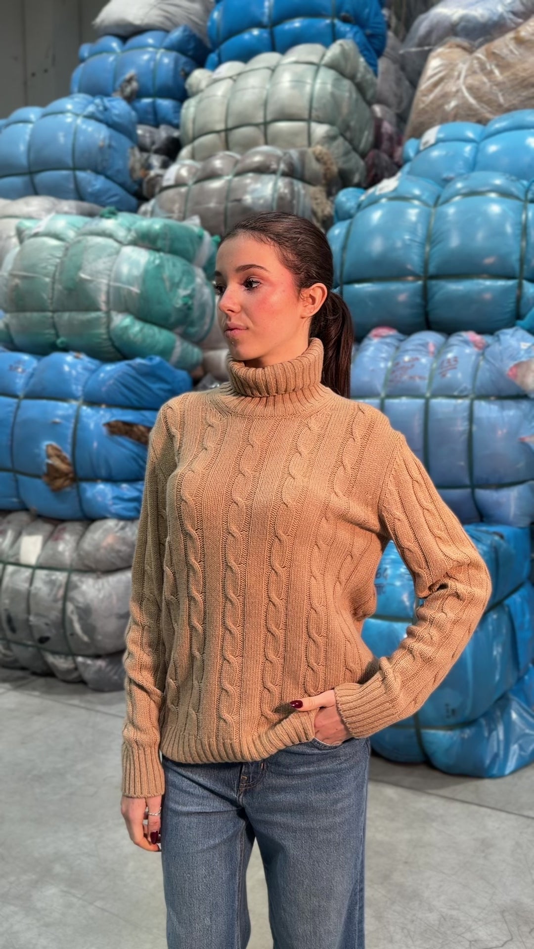 Collo Alto Treccia Donna